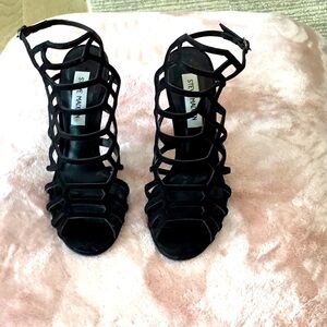 Steve Madden black cage stiletto